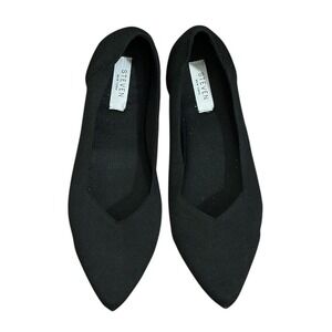 Steven New York Reily Black Knit Pointed Toe Ballet Flats Women's Size 9 NWOT